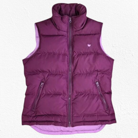 Y2K Aeropostale Purple Down Filled Mock Neck Full Zip Puffer Vest Size Medium - Picture 1 of 8